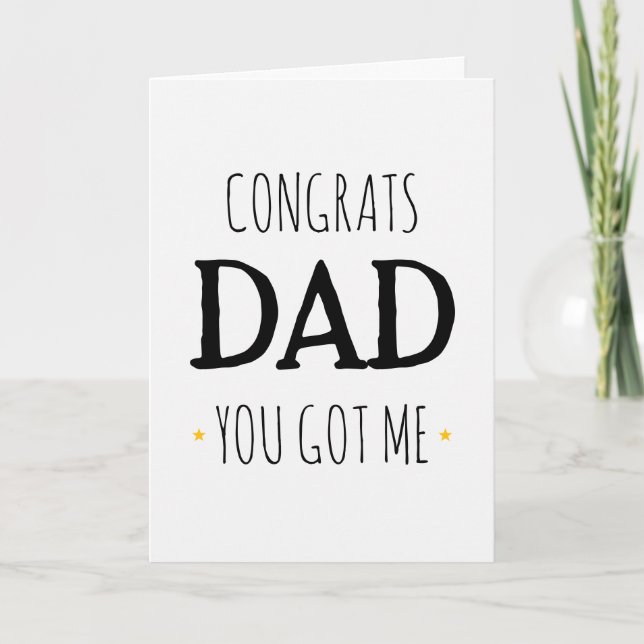 Funny Witty Minimalist Fathers Day Simple Greeting Card (Front)