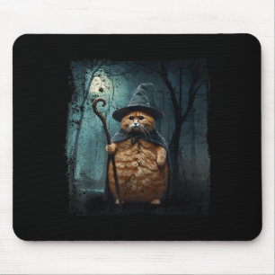 Funny Wizard Cat Funny Halloween Cat Meme Mouse Mat