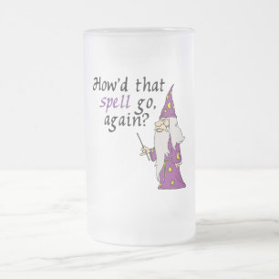 Funny Wizard Frosted Glass Beer Mug