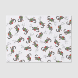 Funny Wolf Christmas Happy Howlidays Holiday Tissue Paper