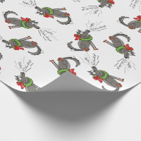 Funny Wolf Christmas Happy Howlidays Holiday