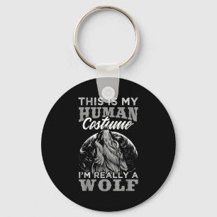 Funny Wolf Design Human Costume I'm A Wolf  Key Ring
