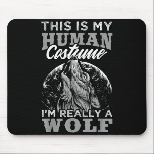 Funny Wolf Design Human Costume I'm A Wolf  Mouse Mat