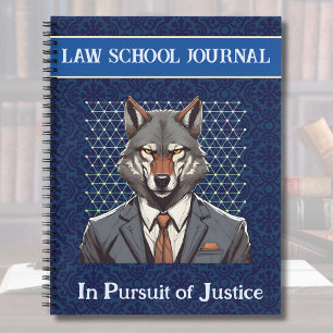 Funny Wolf Gift for Law Student Lawyer Enforcement Notebook