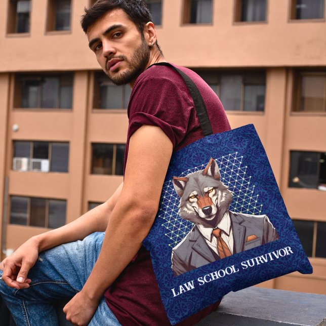 Funny Wolf Gift for Law Student Lawyer Enforcement Tote Bag (Funny Wolf Gift for Law Student Lawyer Enforcement)