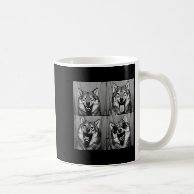 Funny Wolf Photo Booth Sungles Dog  Coffee Mug (Right)