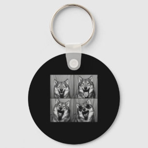 Funny Wolf Photo Booth Sungles Dog  Key Ring