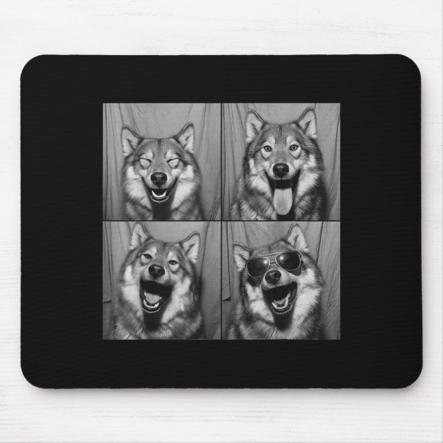 Funny Wolf Photo Booth Sungles Dog  Mouse Mat (Front)