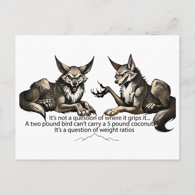 Funny Wolf Weight Ratios Card (Front)