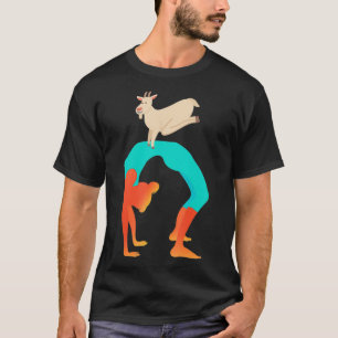 Funny Woman And Goat Making Yoga Together Yogi Bri T-Shirt