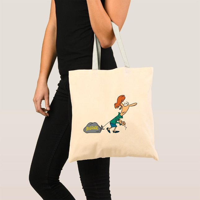 Funny Woman Carrying Emotional Baggage Tote Bag (Creator Uploaded)