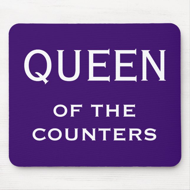 Funny Woman CFO Nickname - Queen of the Counters Mouse Mat (Front)