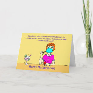 Funny Woman Face Mask Chocolate Mother's Day Card