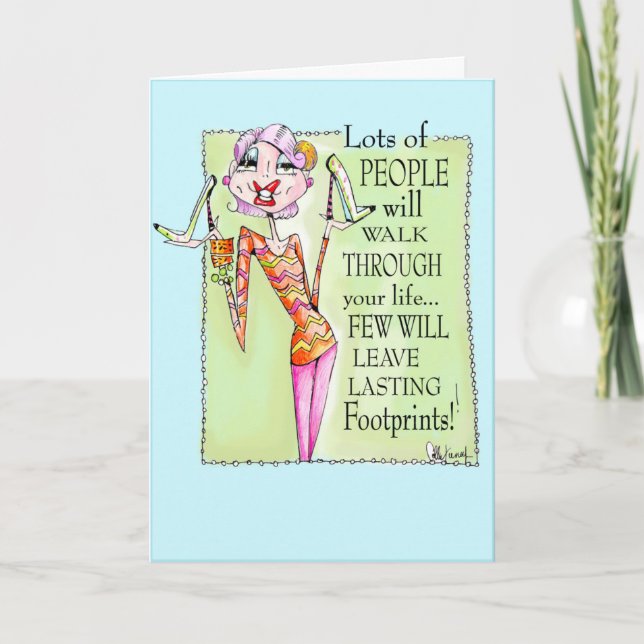 funny woman greeting card,  Shoe humour Card (Front)