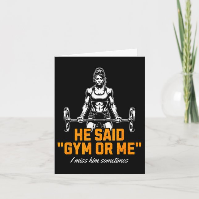 Funny Woman Weightlifting Bodybuilding Saying Grap Card (Front)