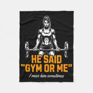 Funny Woman Weightlifting Bodybuilding Saying Grap Fleece Blanket