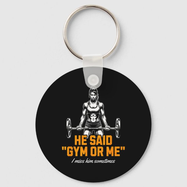 Funny Woman Weightlifting Bodybuilding Saying Grap Key Ring (Front)