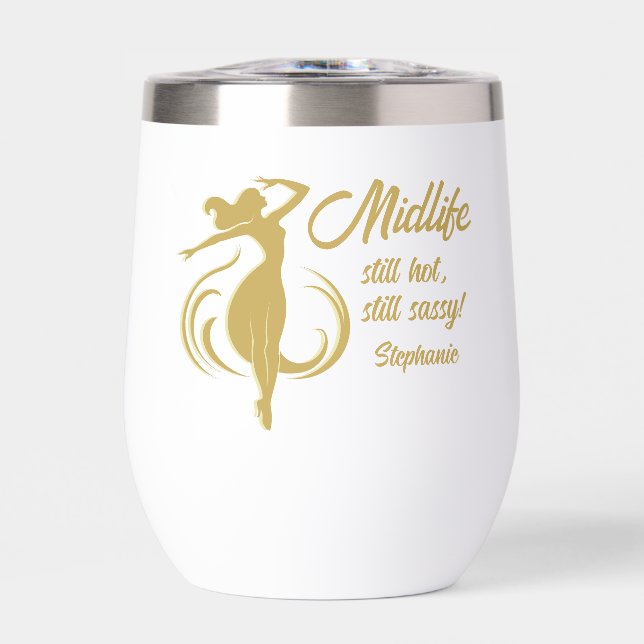 Funny Woman's Gold Midlife Still Hot 50th Birthday (Front)