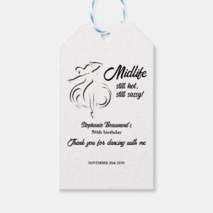 Funny Woman's Midlife Still Hot 50th Birthday Gift Tags