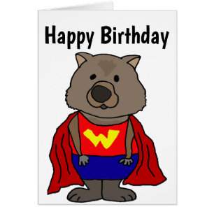 Funny Wombat Superhero Cartoon