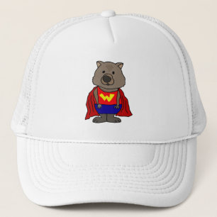 Funny Wombat Superhero Cartoon Trucker Hat