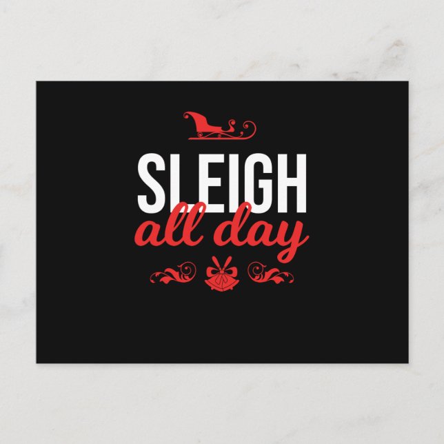 Funny Women Christmas Xmas Slay Sleigh All Day Holiday Postcard (Front)