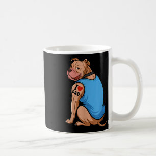 Funny Women Dog Pitbull I Love Dad Tattoo Coffee Mug