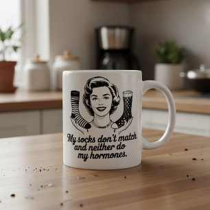 Funny Women Over 40 Sock Coffee Mug