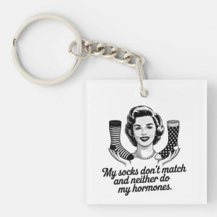 Funny Women Over 40 Sock Keychain