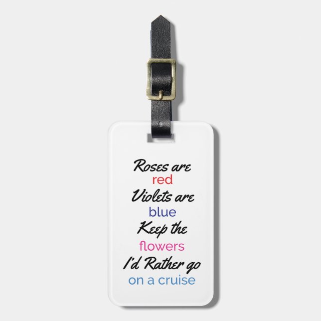 Funny Women's Cruise Luggage Tag (Front Vertical)
