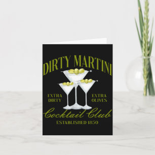 Funny Womens Dirty Martini Social Club Drinking Ta Card