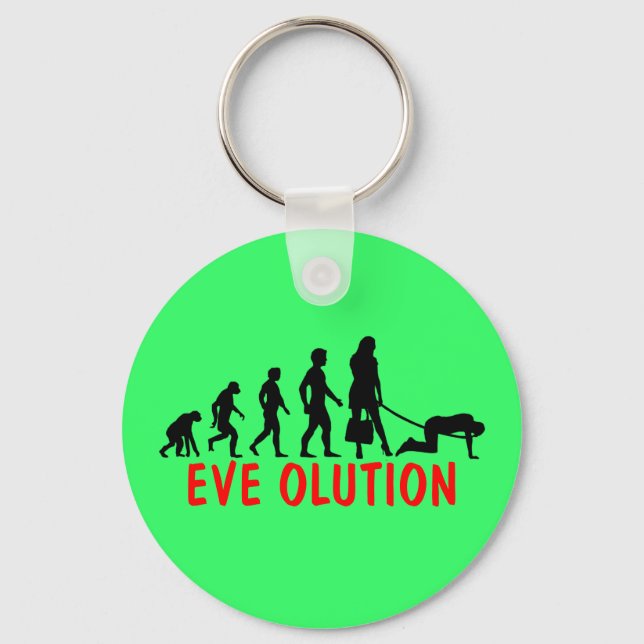 Funny women's evolution key ring (Front)