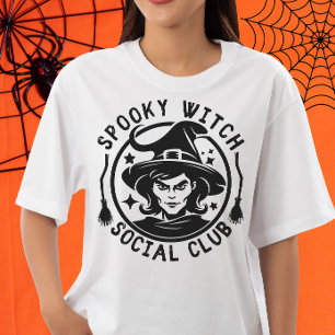 Funny Womens Halloween Spooky Witch Social Club  T-Shirt