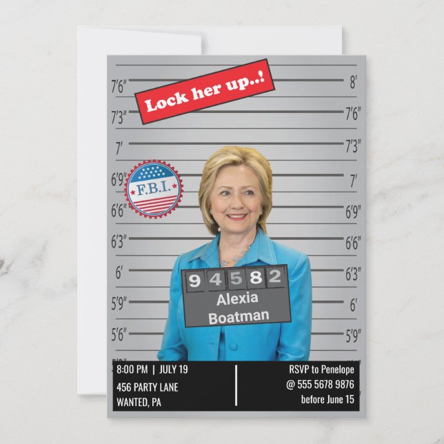 Funny Womens Police Mugshot Birthday Joke  Invitation (Front)