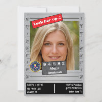 Funny Womens Police Mugshot Birthday Joke 