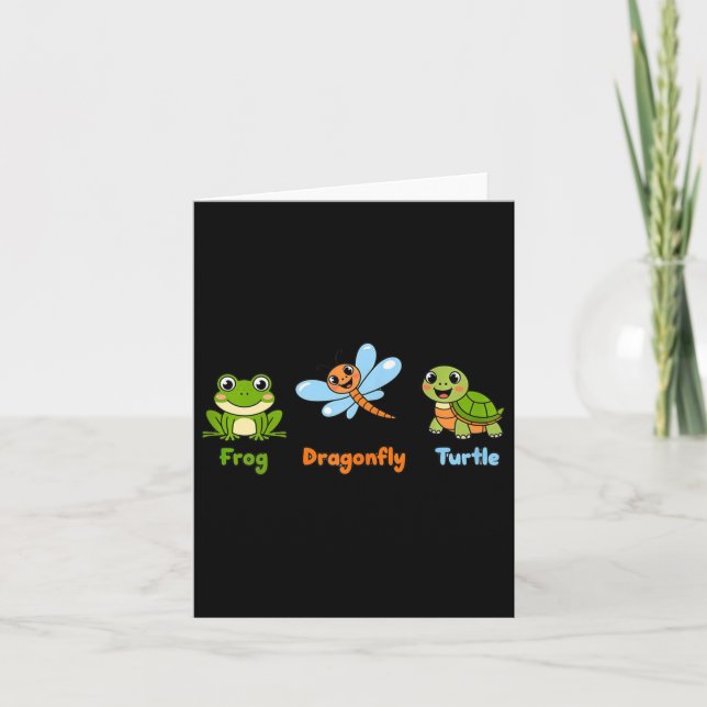 Funny Womens Subtle Political Humour Frog Dragonfl Card (Front)