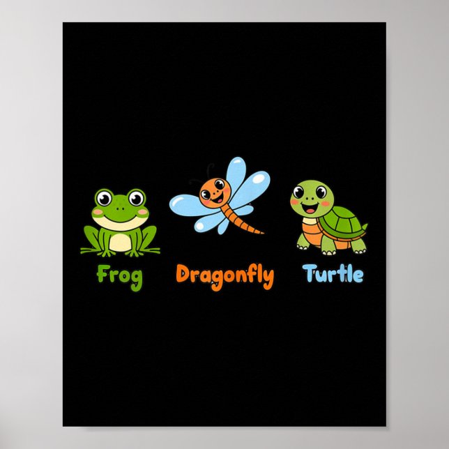Funny Womens Subtle Political Humour Frog Dragonfl Poster (Front)