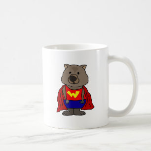Funny Wonder Wombat Superhero Cartoon Art Coffee Mug