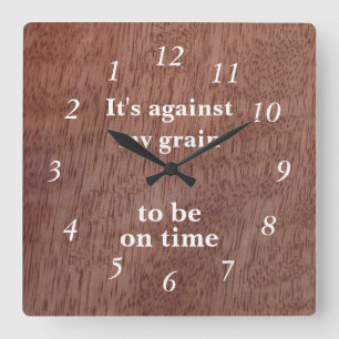 Funny Wood Grain Backwards Clock Mango Custom