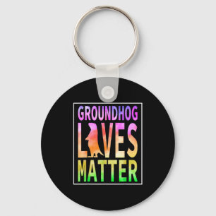 Funny Woodchuck Groundhog Day, Groundhog Lives Key Ring
