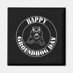 Funny Woodchuck Screaming Happy Groundhog Day Magnet