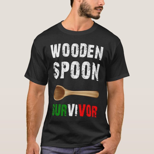 Funny Wooden Spoon Survivor Awesome T-Shirt (Front)