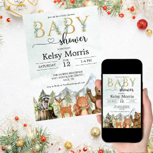funny woodland baby shower invitation boy