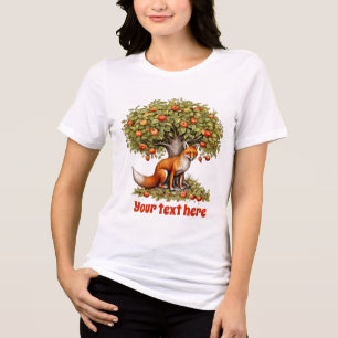 Funny Woodland fox lovers customisable Tri-Blend Shirt