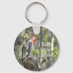 Funny Woodpecker   Original Working Tweeter Key Ring