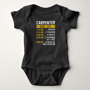 Funny Woodworking Dad Father Carpenter Hourly Baby Bodysuit