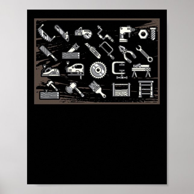 Funny Woodworking Dad Father Carpenter Poster (Front)