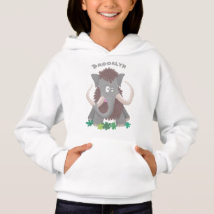 Funny woolly mammoth cartoon illustration