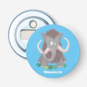 Funny woolly mammoth cartoon illustration bottle opener