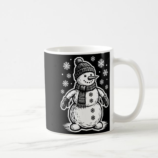 Funny Woout Snowman Winter Holiday Christmas Snowf Coffee Mug (Right)